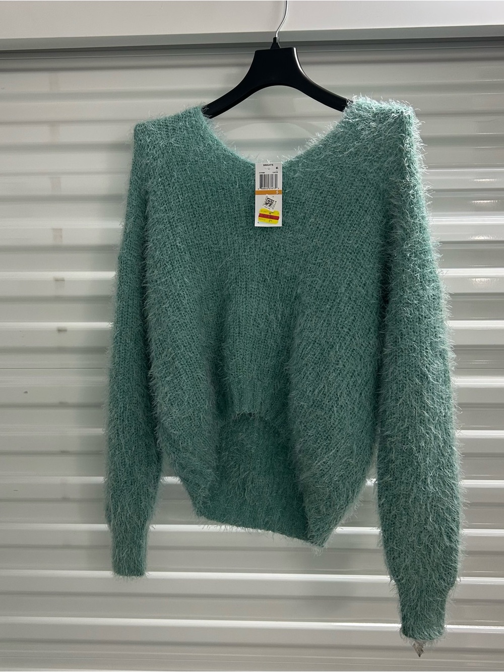 Freshman Fuzzy Crewneck Sweater - Sage Green